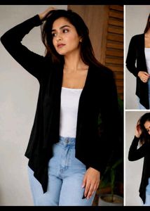 Chic Black Open Front Cardigan