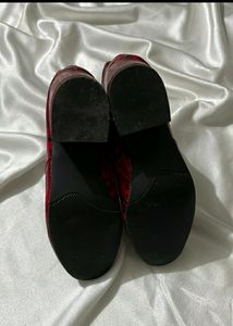 Red Snake Print Boots