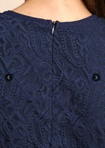 Athena Elegant Navy Lace Midi Dress