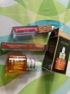 All Fully New Unused Magic Primer Oil With Vitamin C And 2 Liquid Lipstick Check Description For Details