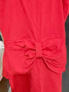 Red Bow Detail Dress