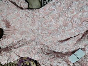 Chic Pink Puff Sleeve A-Line Dress