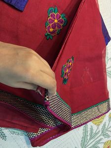red pure cotton saree