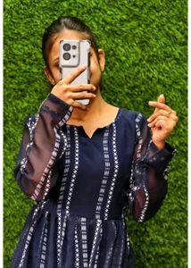 Stylish Navy Blue Striped Kurta