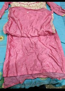 pink embroidery kurta with payajami