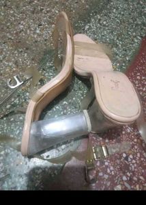 Clear Strap Block Heel Sandals