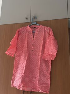 Pink Printed cotton cord set for women