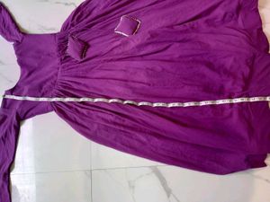 Elegant Purple Anarkali Kurta Set 3pc M