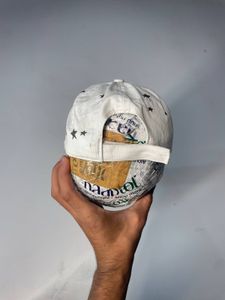 White Baseball Cap with Floral Design