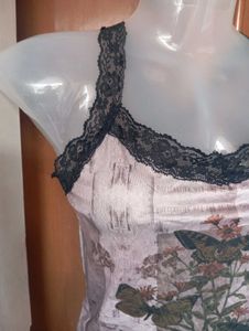 Sheer Butterfly Print Tank Top