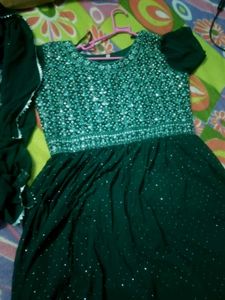 Embellished Teal Ethnic Gown