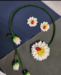 Daisy Ladybug Necklace and Earring Set