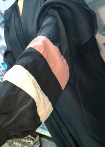 Elegant Black Abaya Burqa with Accents Design Pic