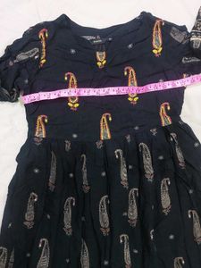 Show-off -Black Printed Anarkali Kurta Dress