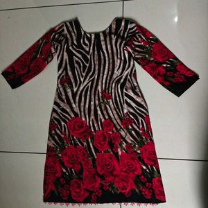 Floral Zebra Print Dress
