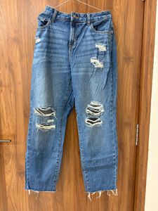 Trendy Ripped Blue Denim Jeans