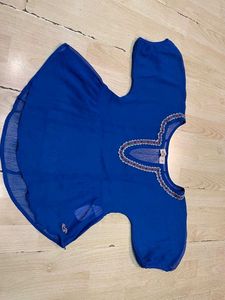 💙 Hollister Blue Embroidered Peplum Top 💙