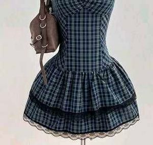 y2k Gothic Plaid Mini Dress
