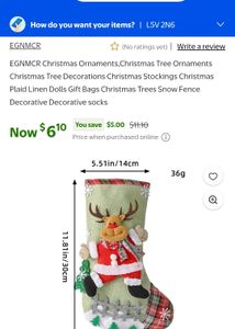 Christmas Reindeer Stocking