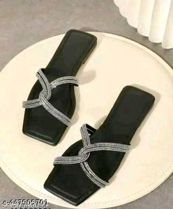 Sparkling Rhinestone Flat Sandals