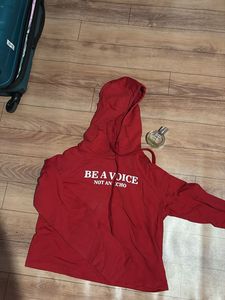 Red "Be A Voice" cropped Hoodie