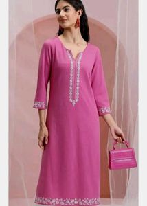 Pink Embroidered Kurti