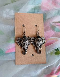 Brass Elephant Earrings
