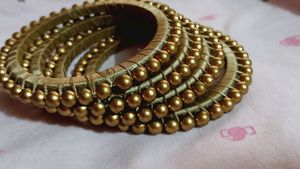 Golden Beaded Bangles