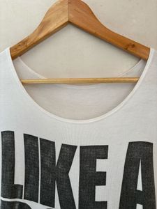 White "Like A Boss" Cropped T-Shirt