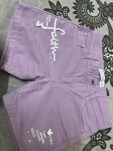 Lavender Denim Shorts
