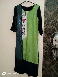 New Black Printed Kurti 🖤