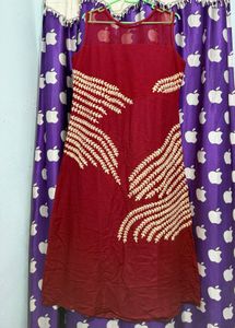 Elegant Maroon Kurta with golden Embroidery