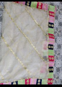 Embroidered Quilted Fabric Piece
