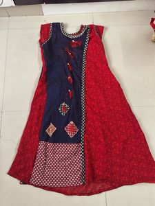 Red Kurta with Elegant Embroidery