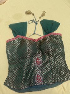 Designer Embroidered Halter Neck Blouse
