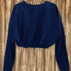 Blue "New Nerve" crop top