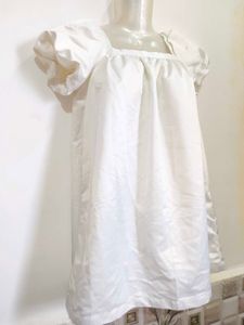 Chic White Puff Sleeve Square Neck Top