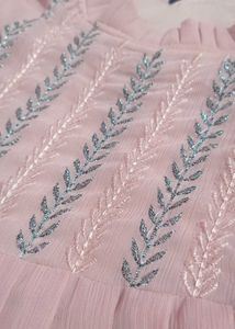 Pink Embroidered Kurta with Bell Sleeves
