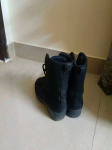 Black Lace-Up Combat Boots