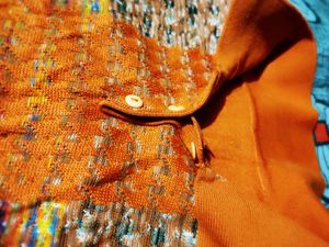Vintage Orange Textured Polo Sweater- Waist 28