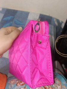 Hot Pink Quilted Pouch
