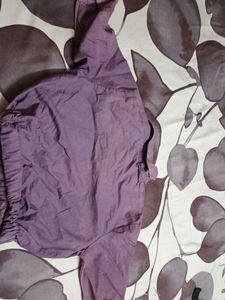Purple Cropped Button-Up Shirt