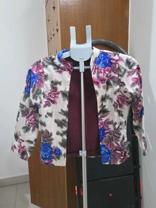 Floral Print Cropped Jacket