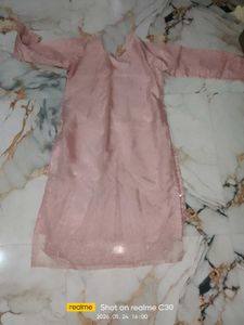 Elegant Pink Sequined Kurta Set with Dupatta