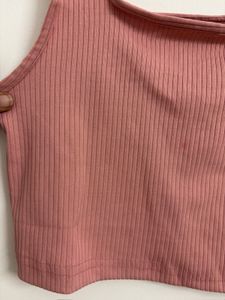Ribbed Square Neck Cropped Tank Top