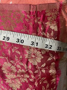 Pure Chiffon Pink Saree With Blouse Piece