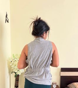 Sleeveless Grey Layering Vest