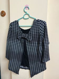 Stylish Checked Long Sleeve Top