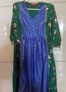 Blue & Green ethnic festive Kurta