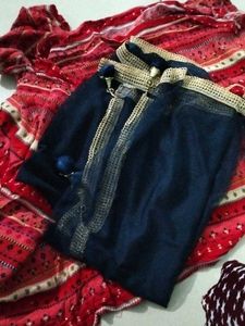 Red colour Plazo suit